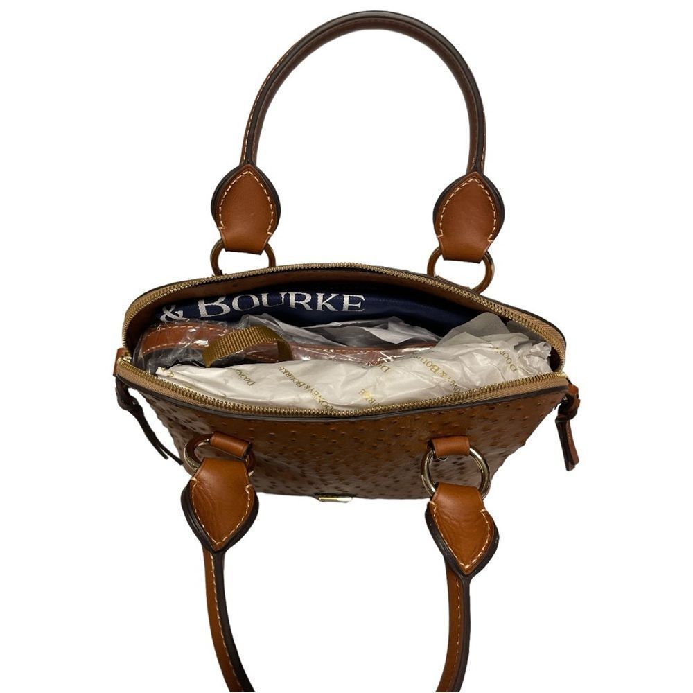 ❤️💗❤️ Dooney & Bourke Ostrich Cameron Satchel STYLE BOSTR1076CAKR Color Caramel - Picture 7 of 11